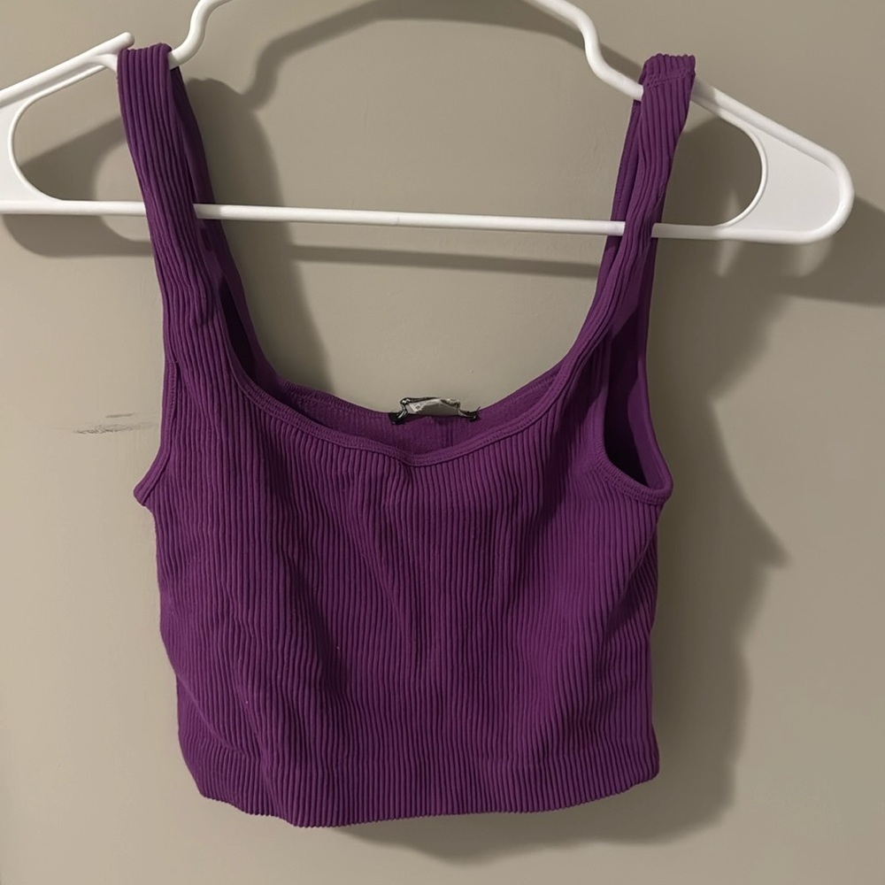 Zara ribbed square neck tank